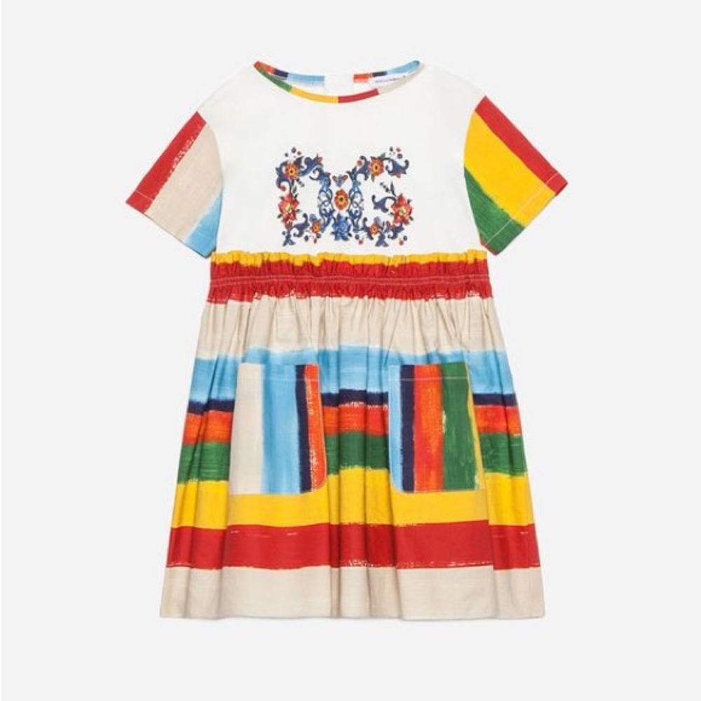 Dolce&Gabbana Colorful Striped Kids Dress
